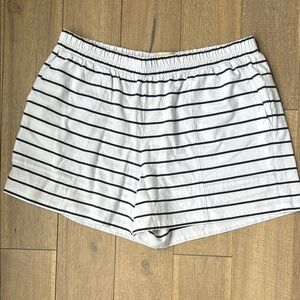 Madewell MWL Athletic Shorts White and Black Stripes 🌼